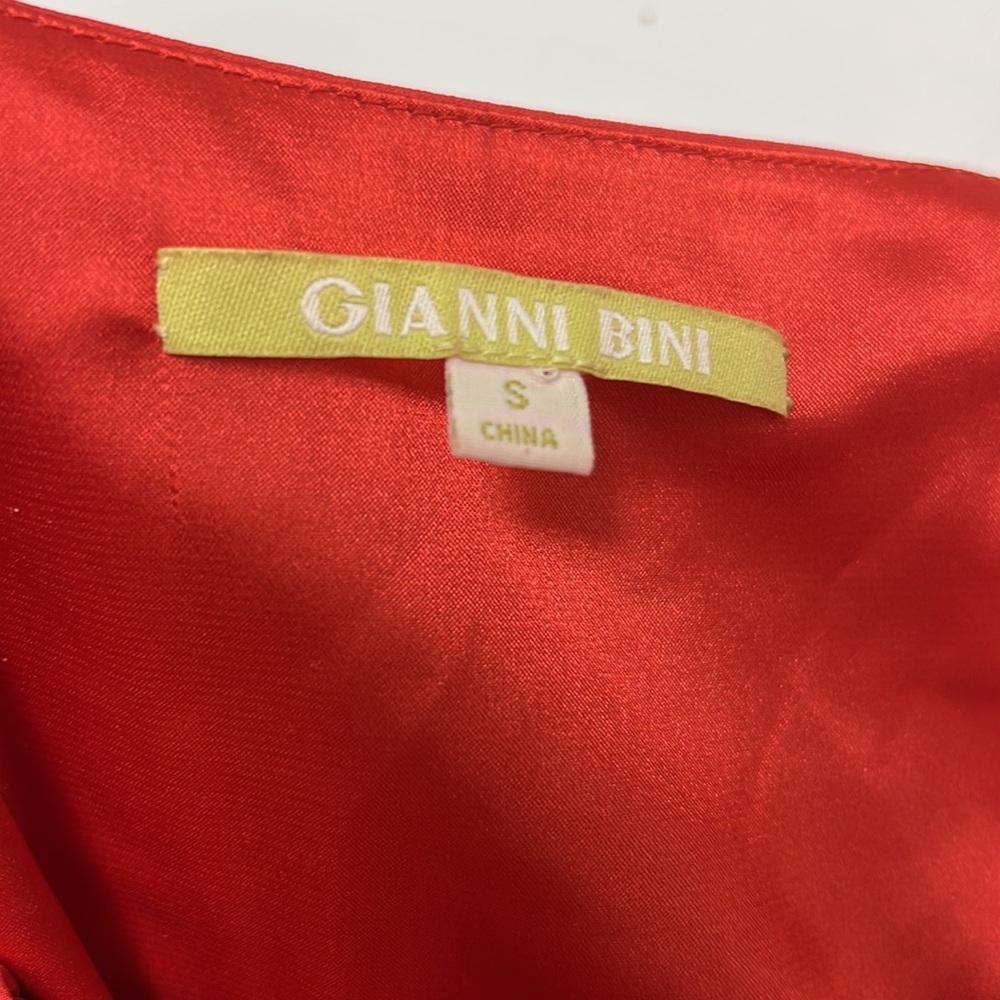 Gianni Bini Orange 3/4 Sleeve Ruffled Mini Dress — image 4 of 6